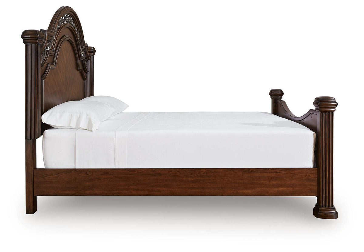 Lavinton California King Poster Bed in Brown, side view