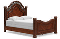 Lavinton Queen Poster Bed in Brown, angle view