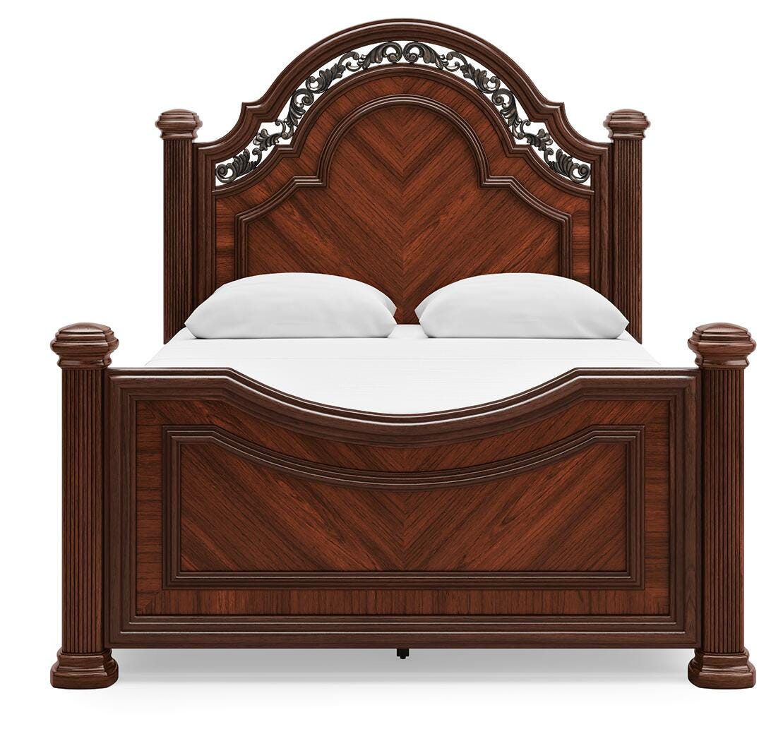 Lavinton Queen Poster Bed in Brown, front view
