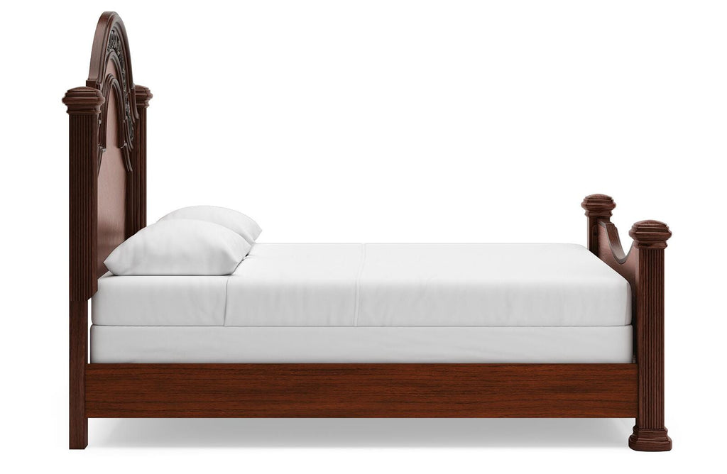 Lavinton Queen Poster Bed in Brown, side view