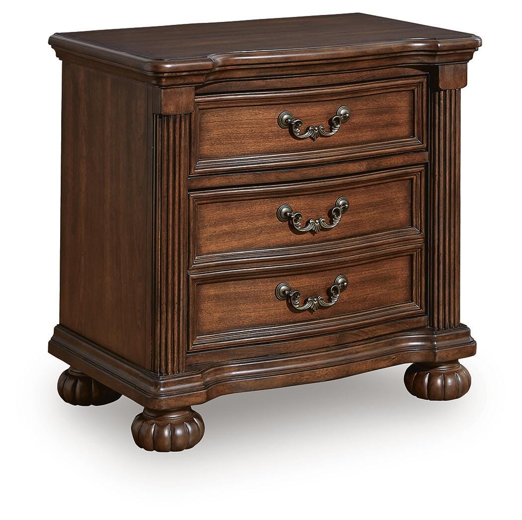 Lavinton Nightstand in Brown, closed view