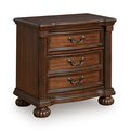 Lavinton Nightstand in Brown, closed view