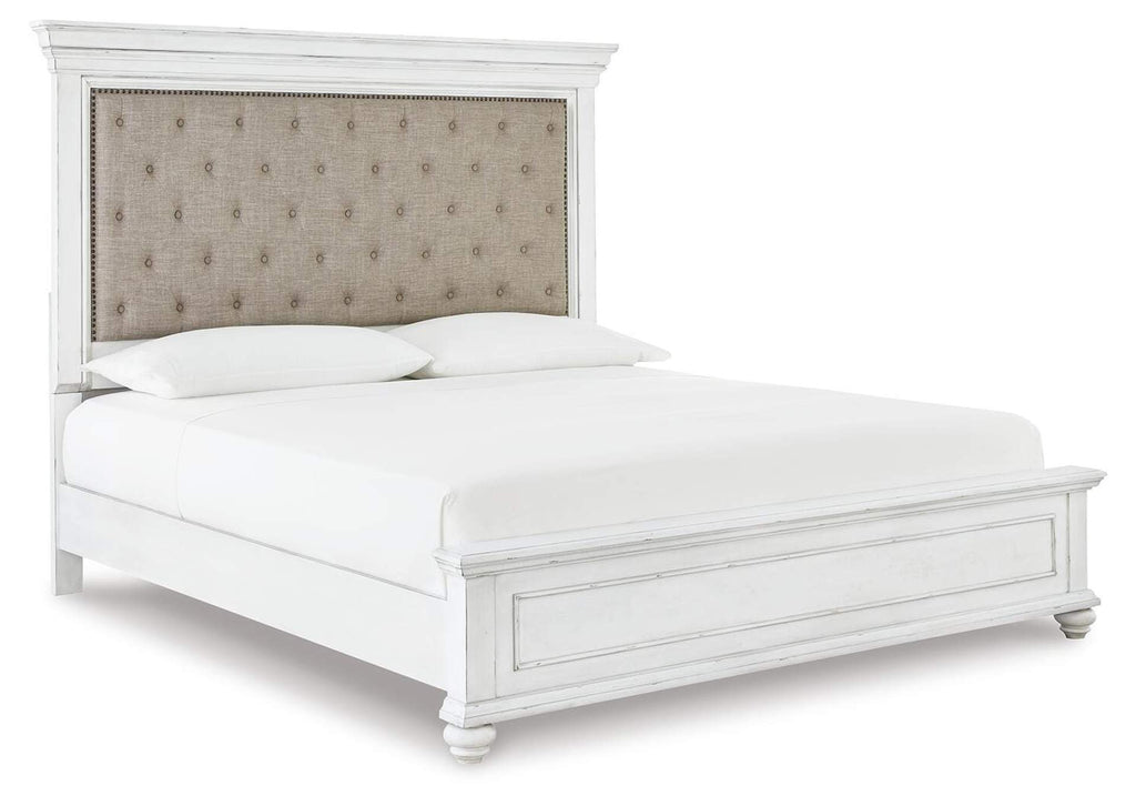 Kanwyn Queen Panel Bed with Dresser angled view