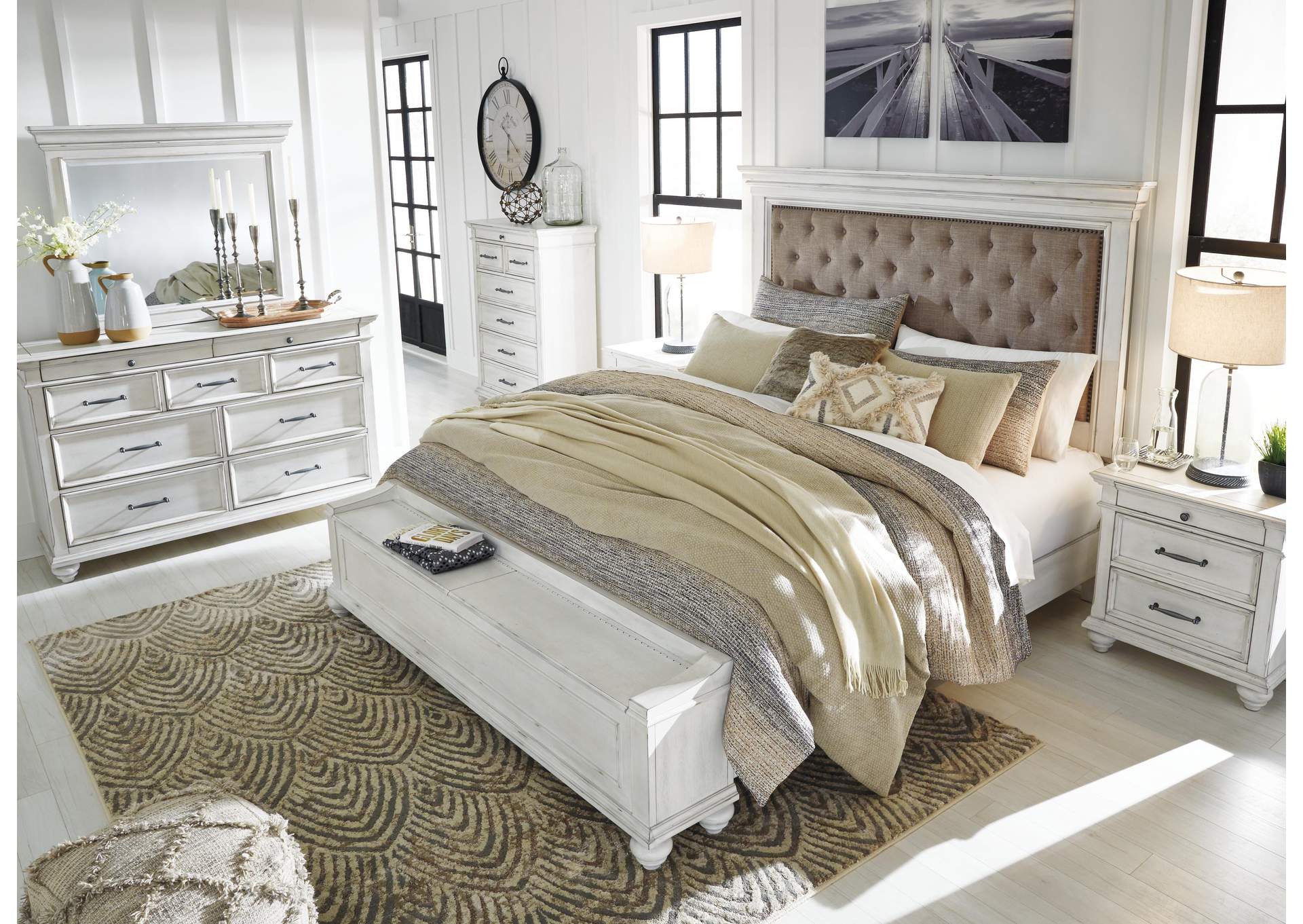 Kanwyn Queen Panel Bed with Storage with Dresser
