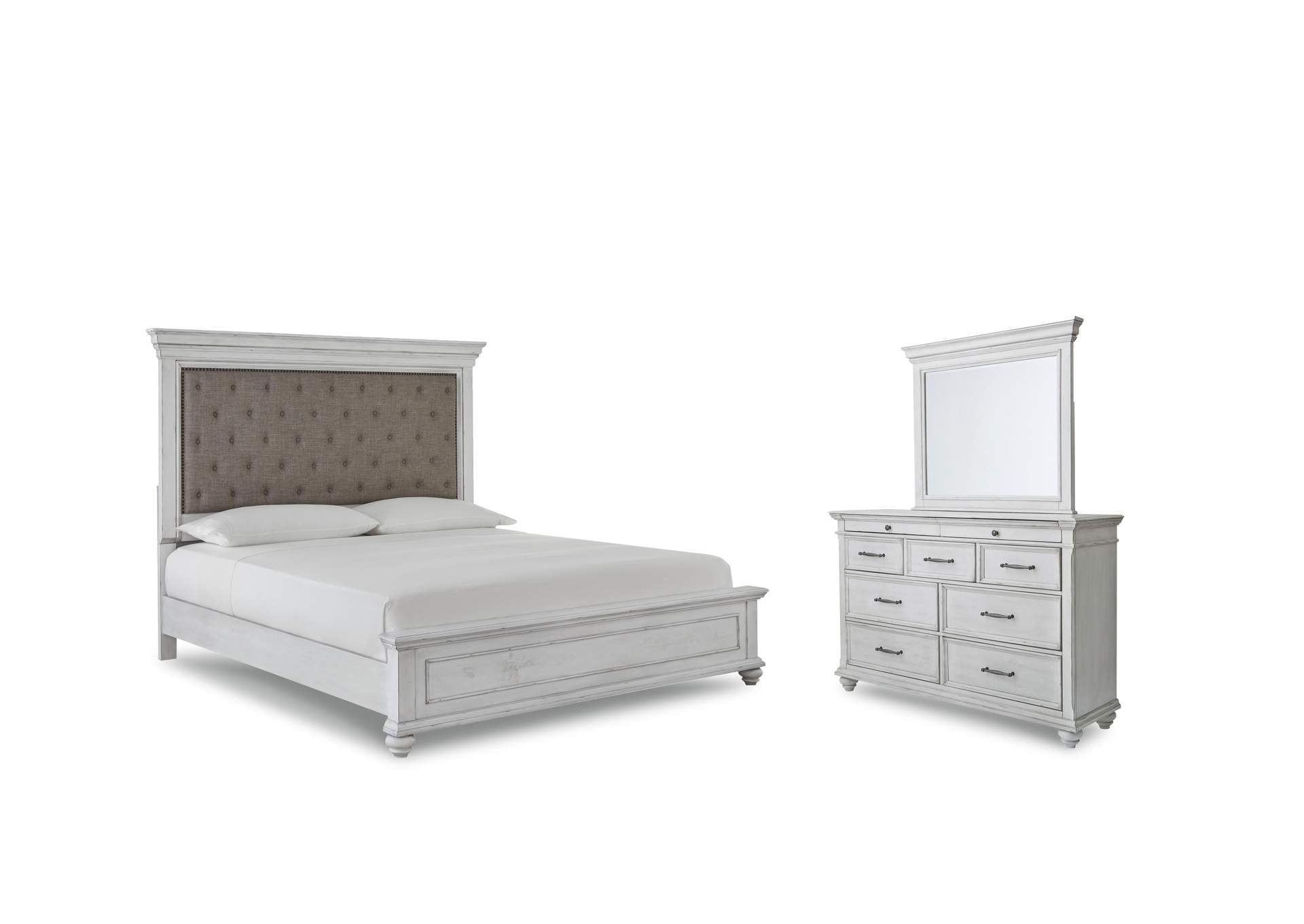 Kanwyn Queen Panel Bed, Dresser and Mirror