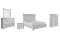 Kanwyn King Panel Bed with Mirrored Dresser, Chest and Nightstand