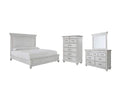 Kanwyn Queen Panel Bed with Mirrored Dresser and Chest