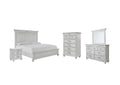 Kanwyn Queen Panel Bed with Mirrored Dresser, Chest and Nightstand