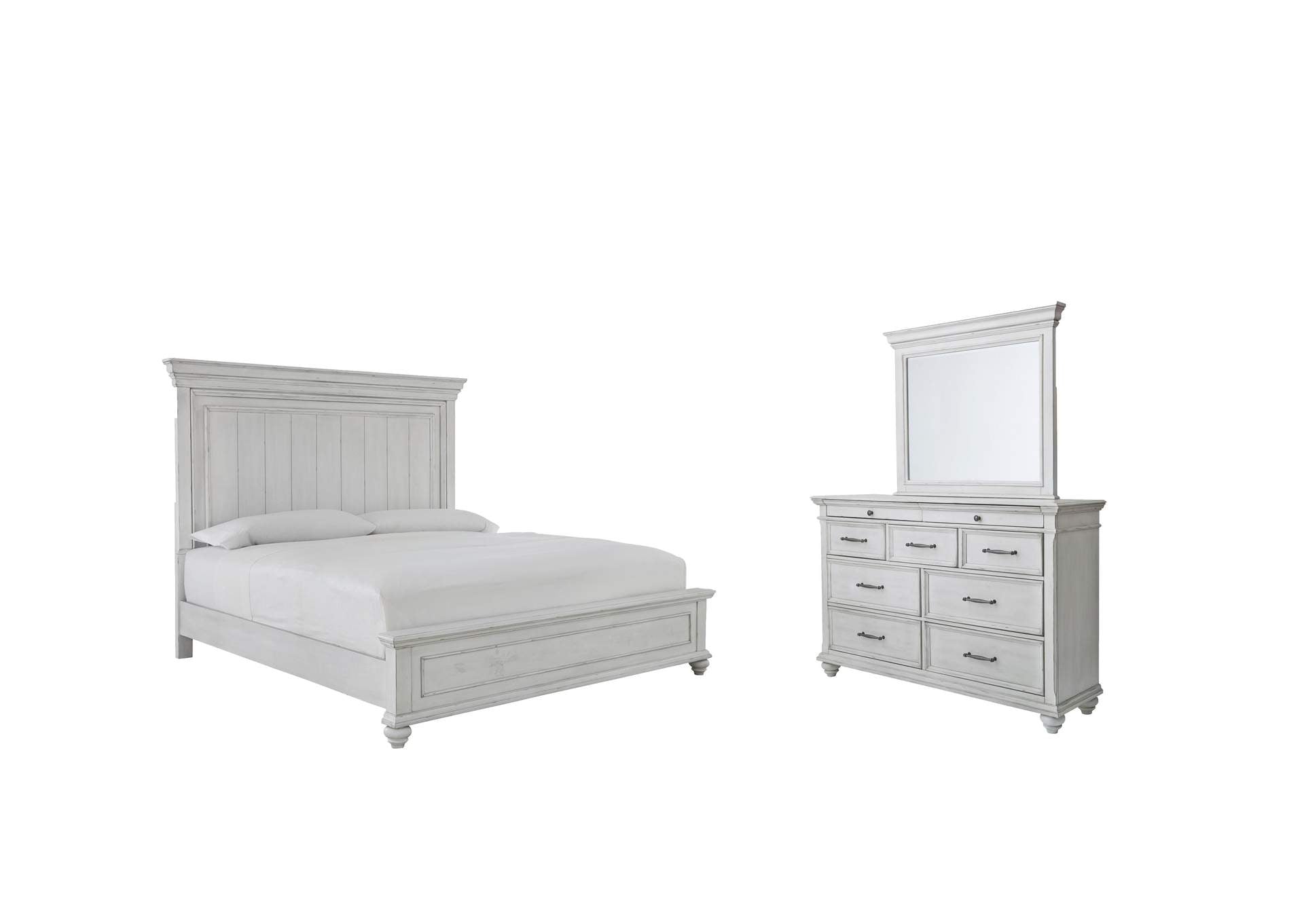 Kanwyn Queen Panel Bed, Dresser and Mirror