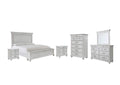 Kanwyn Queen Panel Bed with Storage with Mirrored Dresser, Chest and 2 Nightstands