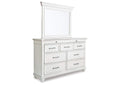 Kanwyn King Panel Bed with Mirrored Dresser