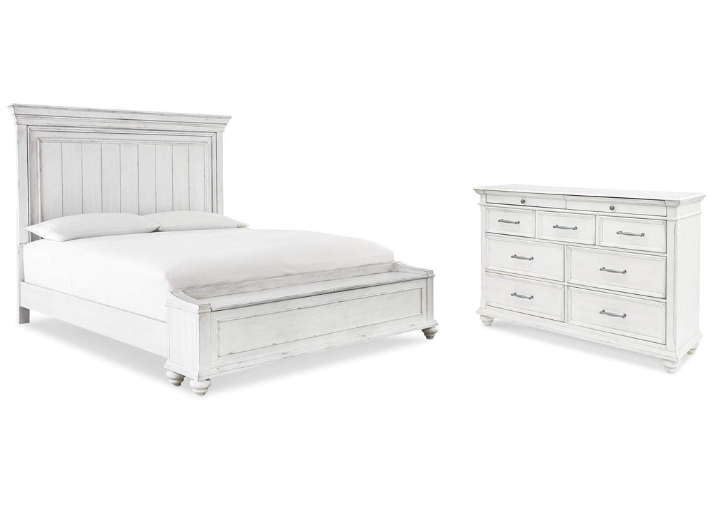 Kanwyn King Panel Bed with Storage with Dresser