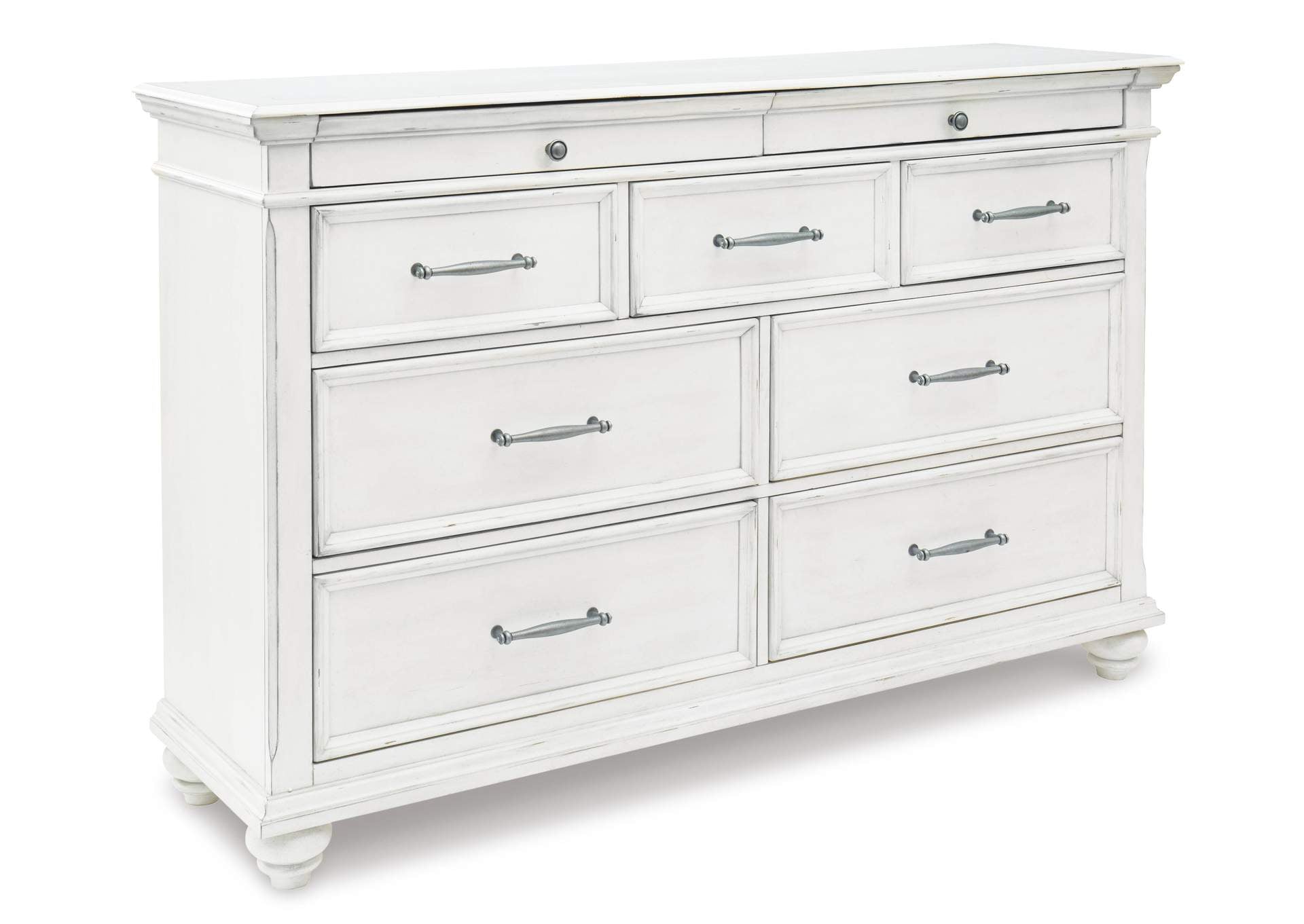 Kanwyn King Panel Bed with Dresser angled view