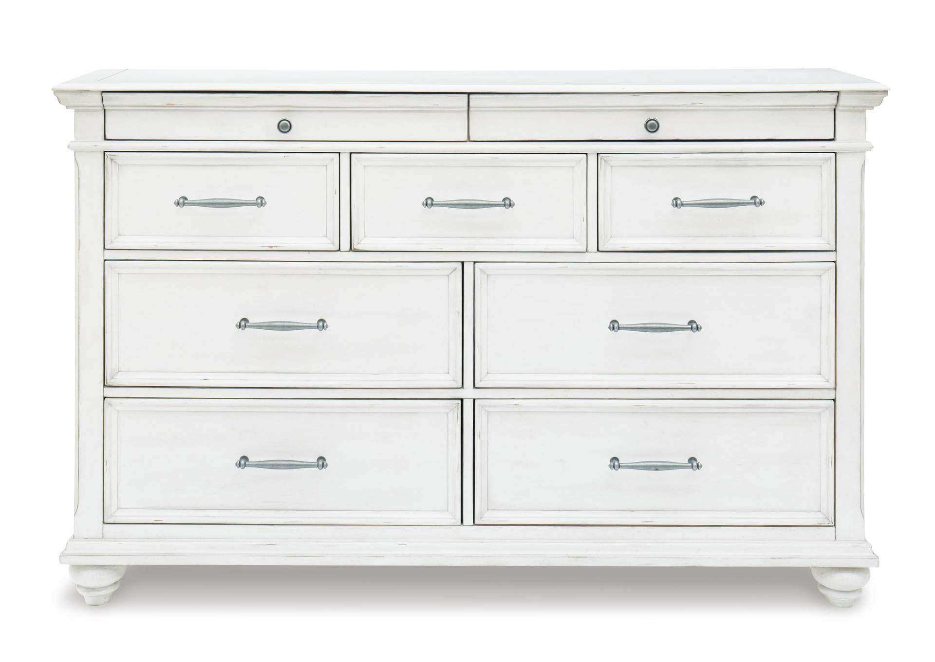 Kanwyn Queen Panel Bed with Storage with Dresser front view