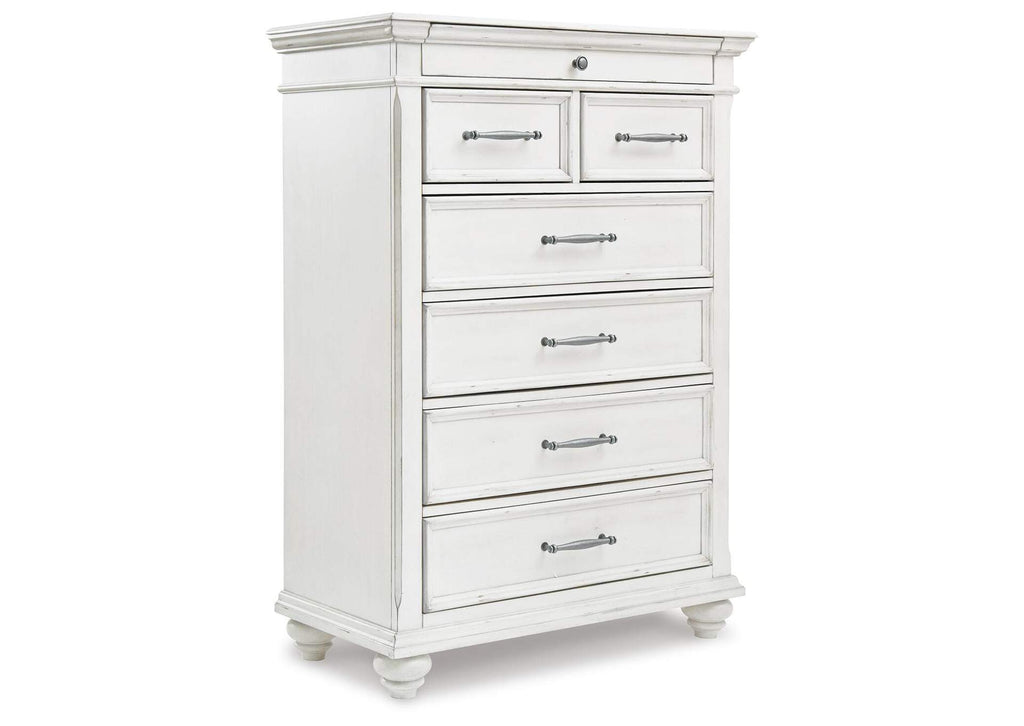 Kanwyn Queen Panel Bed with Mirrored Dresser and Chest
