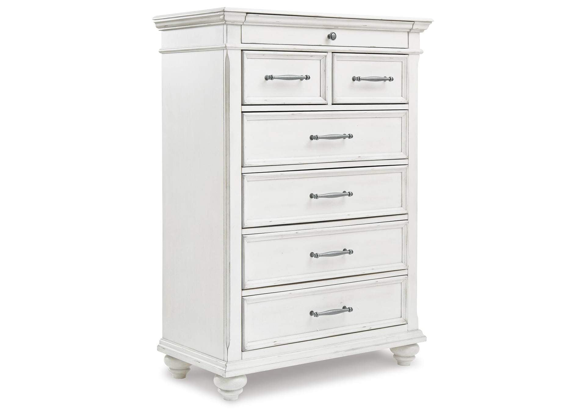 Kanwyn Queen Panel Bed with Mirrored Dresser and Chest