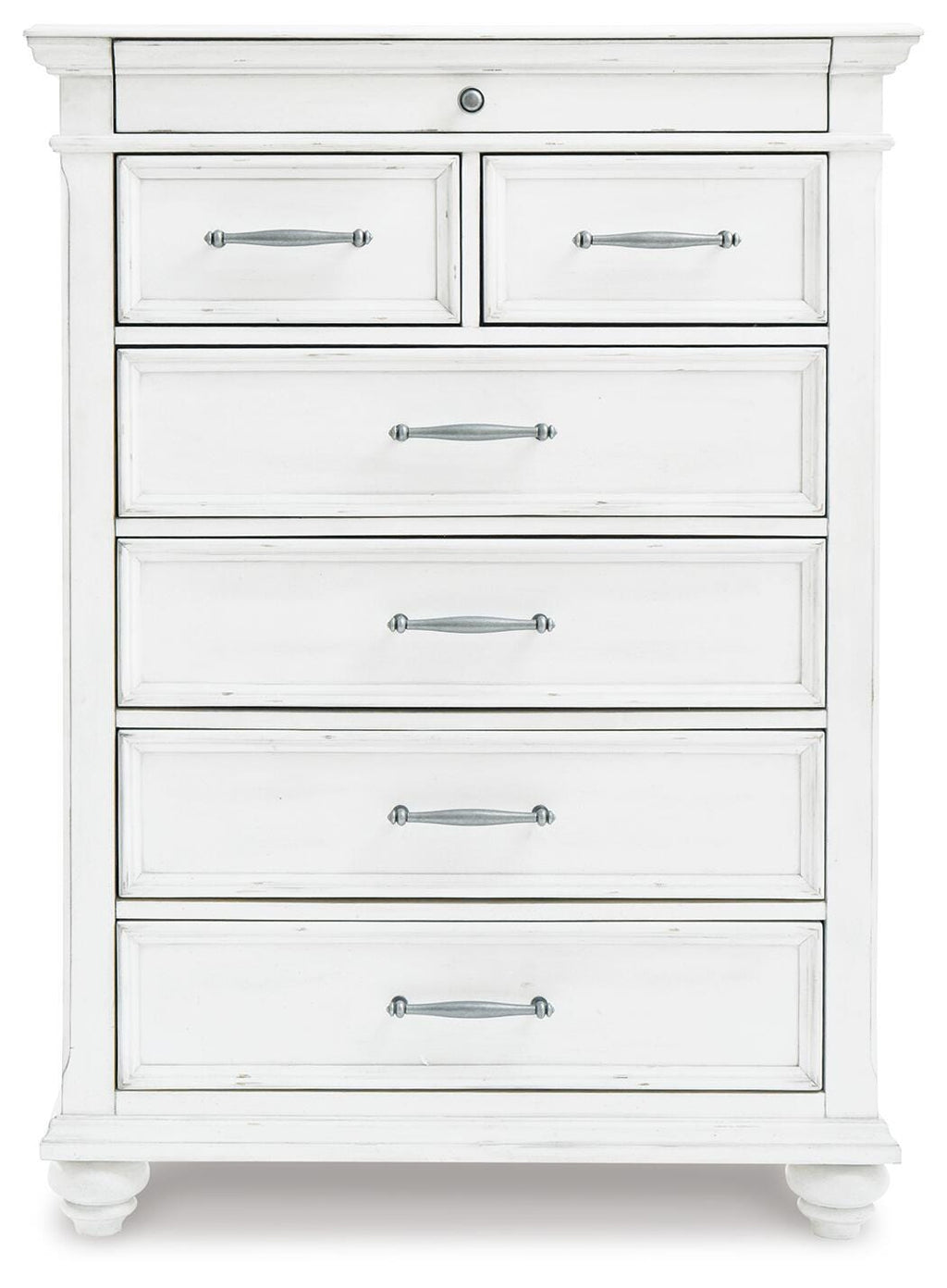 Kanwyn Chest of Drawers in Whitewash, front view