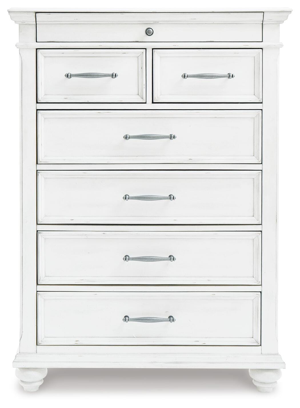 Kanwyn Chest of Drawers in Whitewash, front view