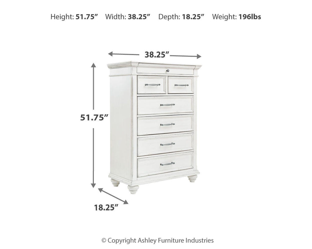 Kanwyn Chest of Drawers in Whitewash, alternate view 5