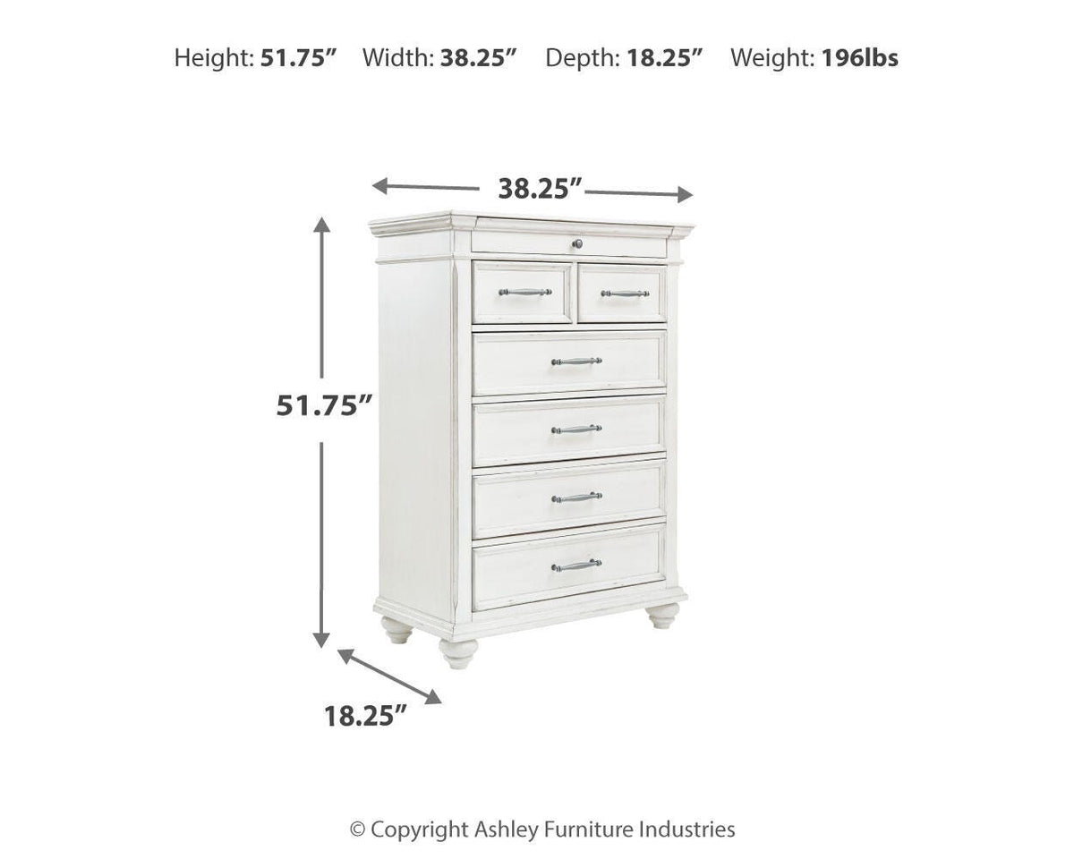 Kanwyn Chest of Drawers in Whitewash, alternate view 5