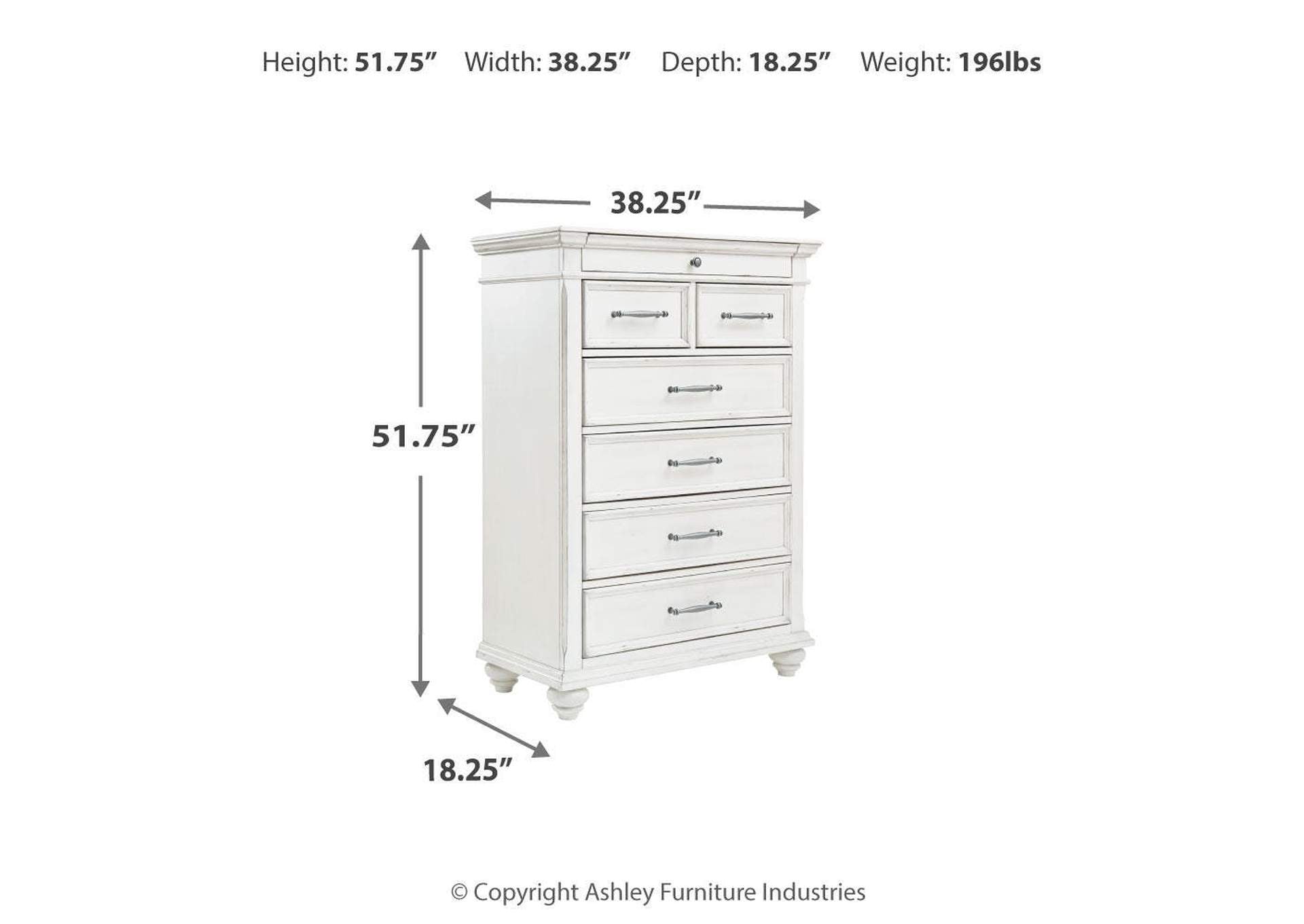 Kanwyn King Panel Bed with Storage with Mirrored Dresser, Chest and Nightstand dimensions
