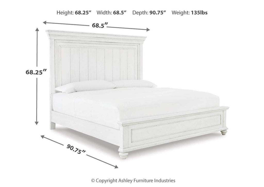 Kanwyn Queen Panel Bed with Mirrored Dresser, Chest and Nightstand dimensions