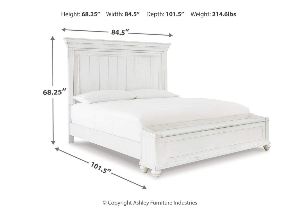 Kanwyn Queen Panel Bed with Storage with Dresser dimensions