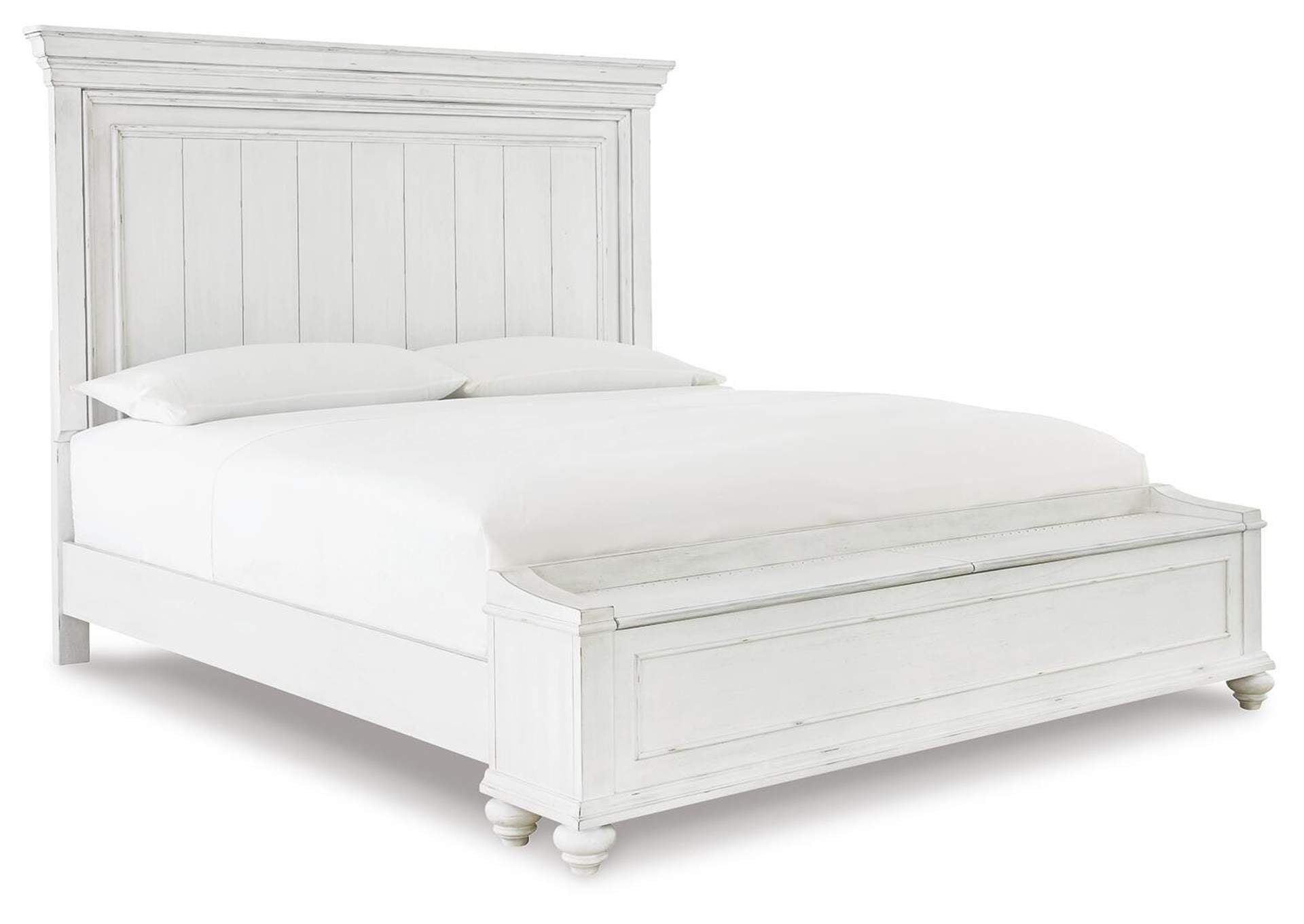 Kanwyn Queen Panel Bed with Storage with Mirrored Dresser and Chest