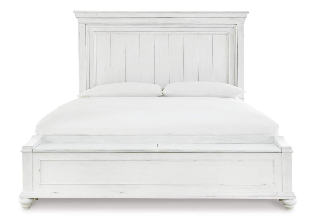 Kanwyn Queen Panel Bed with Mirrored Dresser, Chest and 2 Nightstands front view