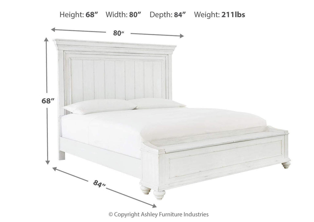 Kanwyn King Panel Bed with Storage with Dresser dimensions
