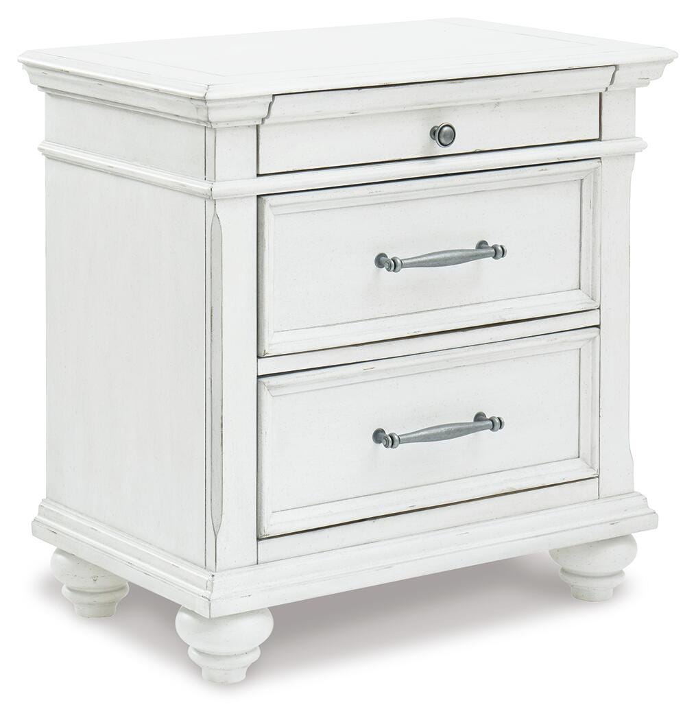 Kanwyn Nightstand in Whitewash, angle view