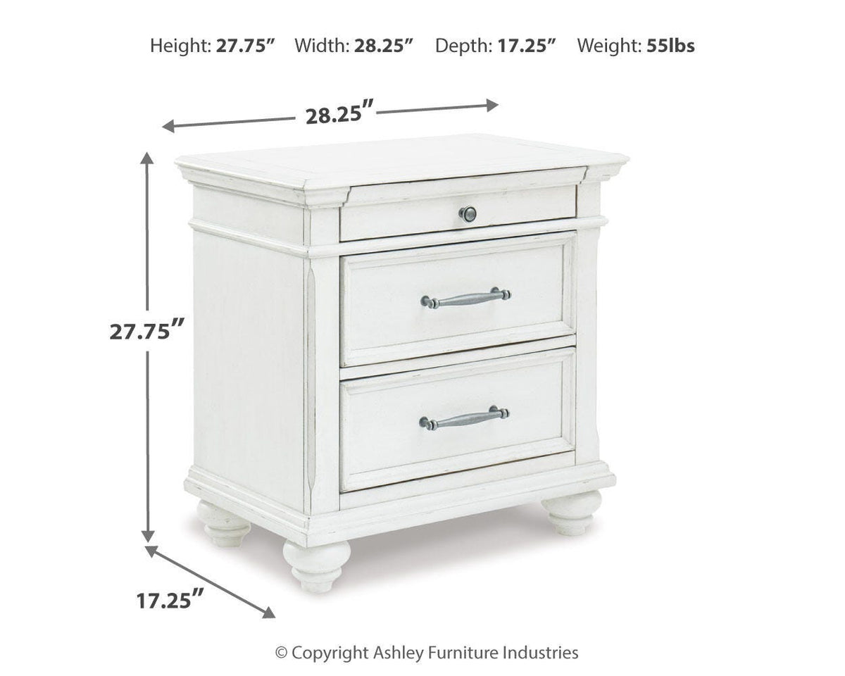 Kanwyn Nightstand in Whitewash, alternate view 5