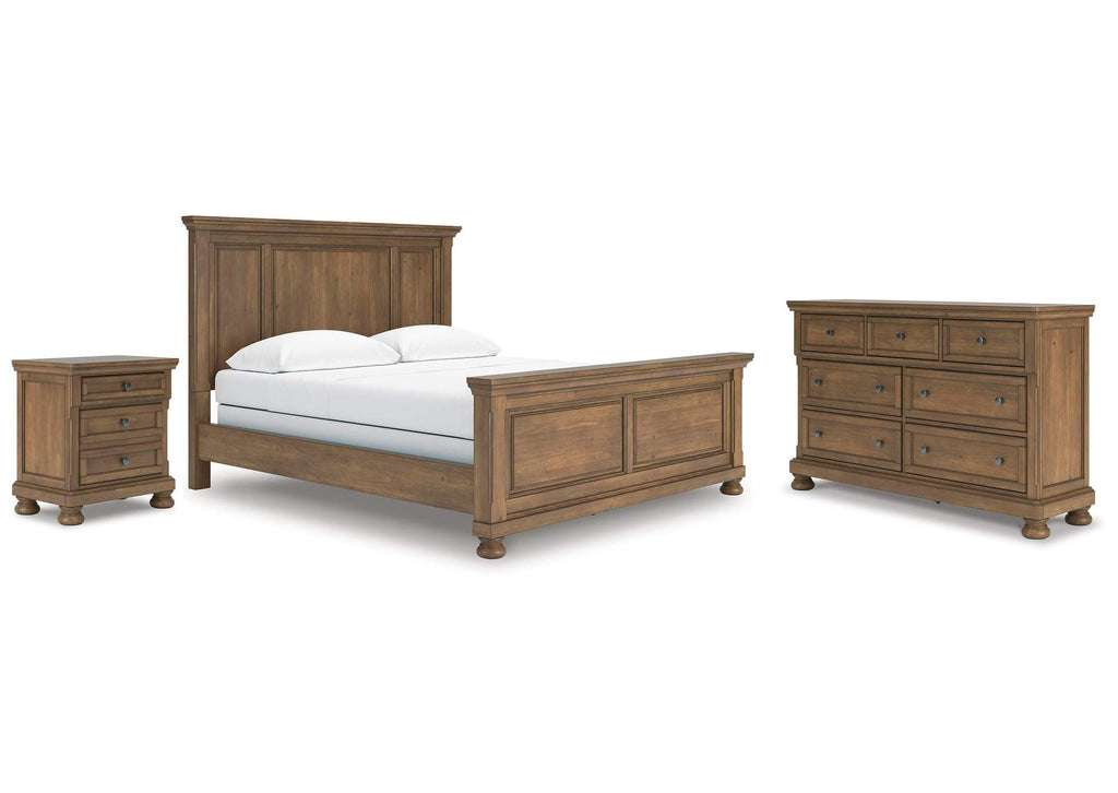 Vandenmore California King Panel Bed with Dresser and Nightstand