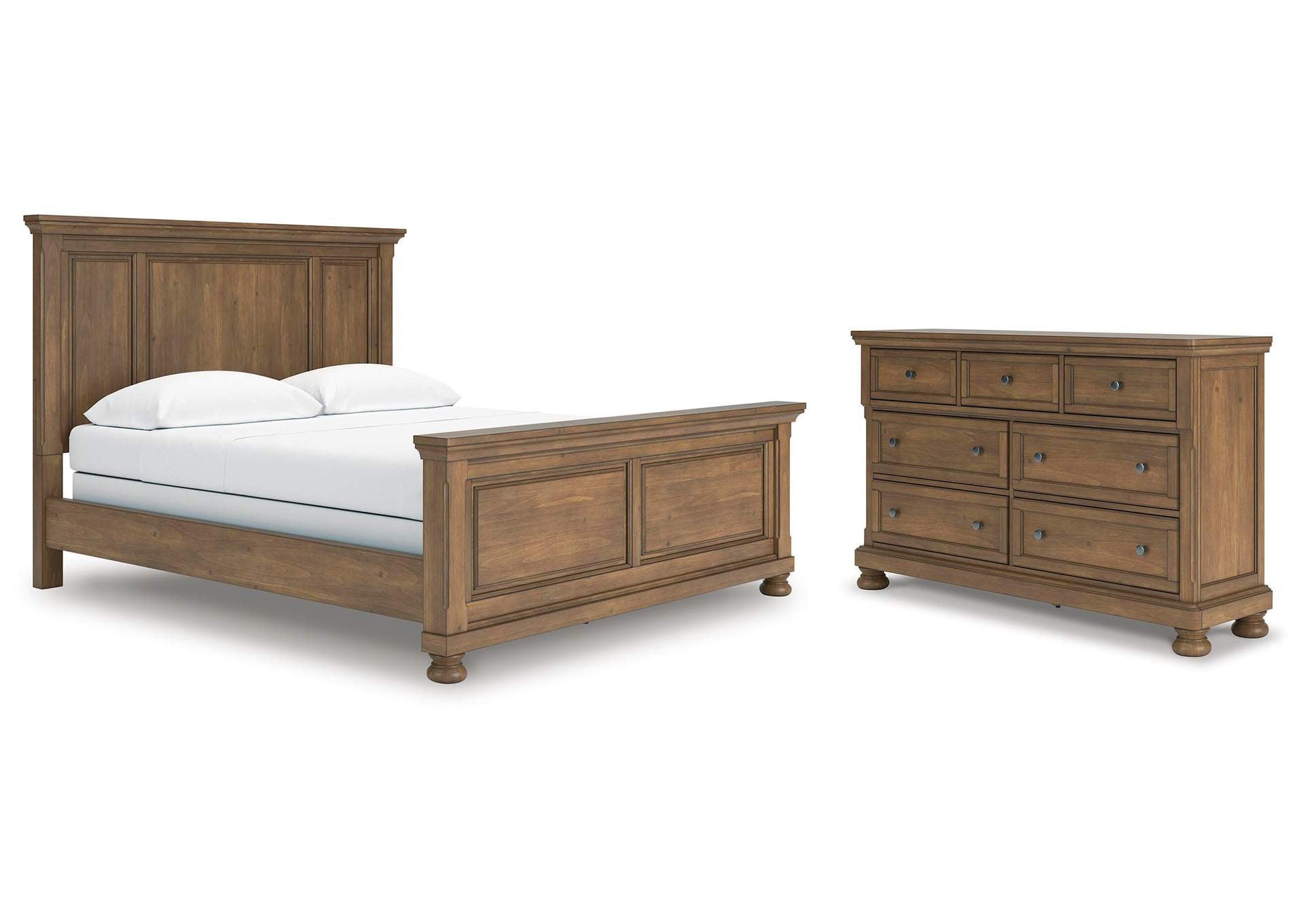 Vandenmore California King Panel Bed with Dresser