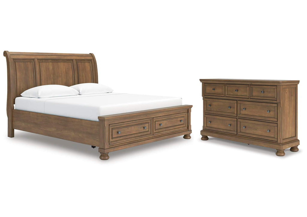 Vandenmore King Storage Sleigh Bed with Dresser
