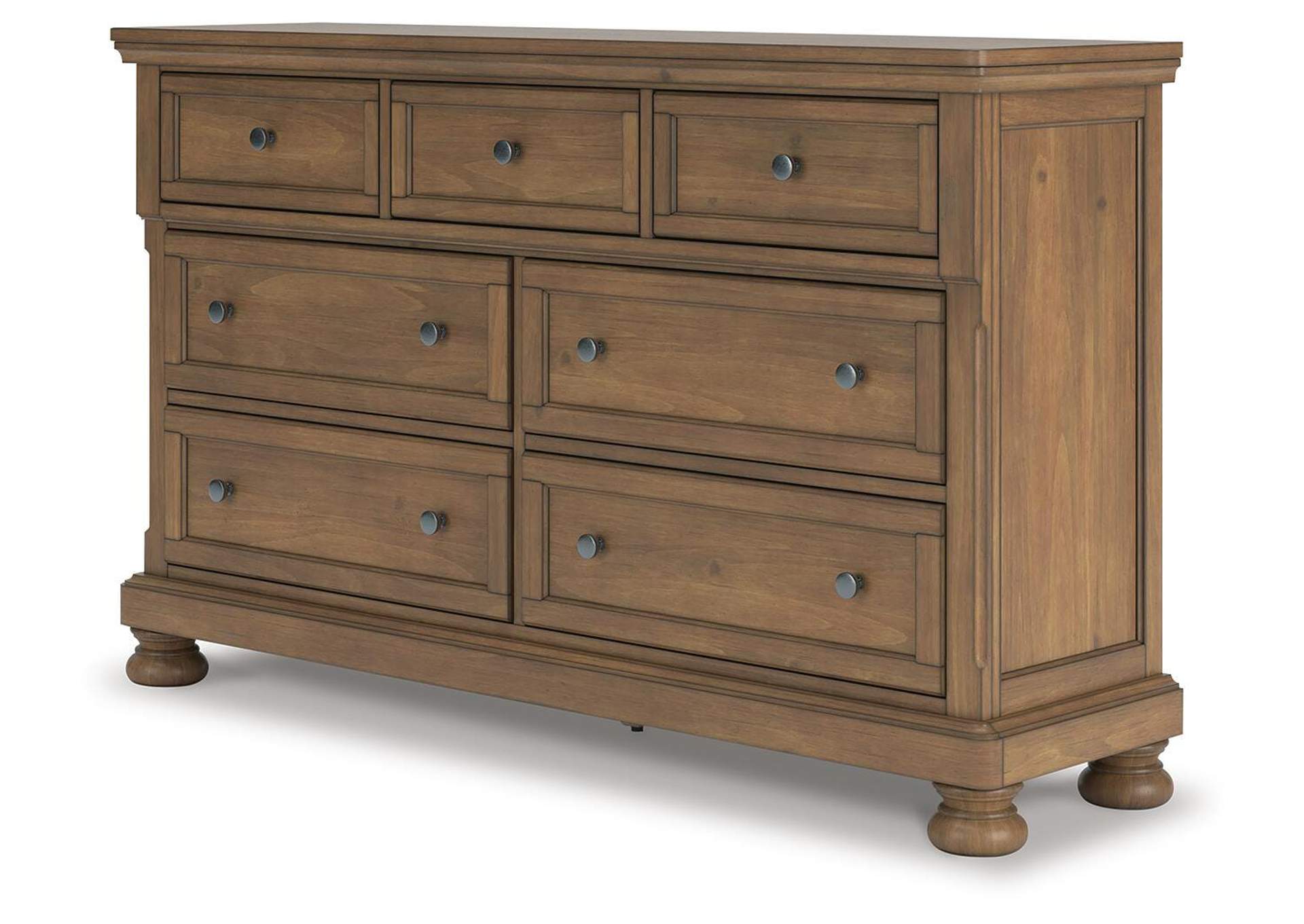 Vandenmore King Storage Sleigh Bed with Dresser angled view