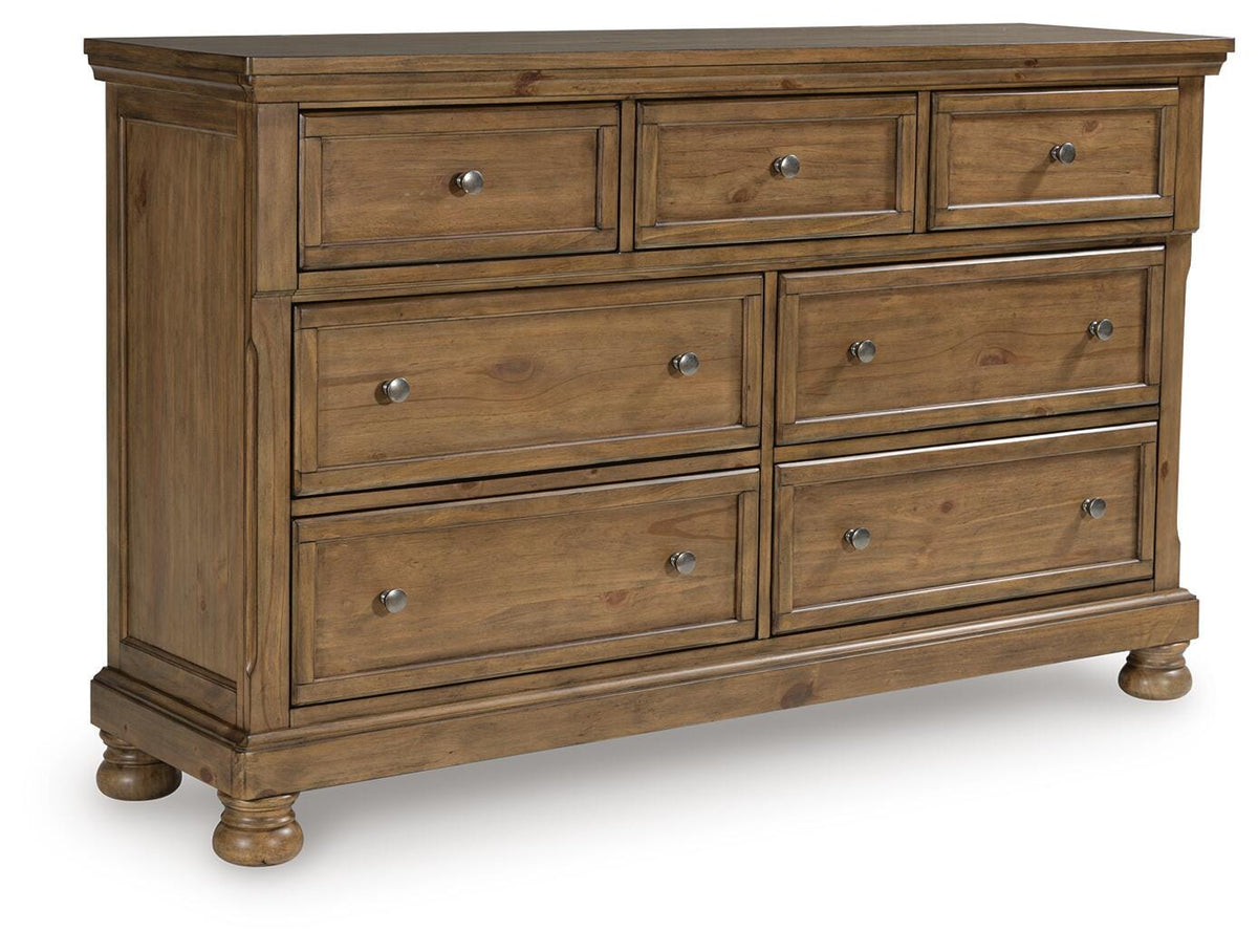Feddinger Dresser in Medium Brown, closed view