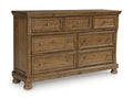 Feddinger Dresser in Medium Brown, closed view