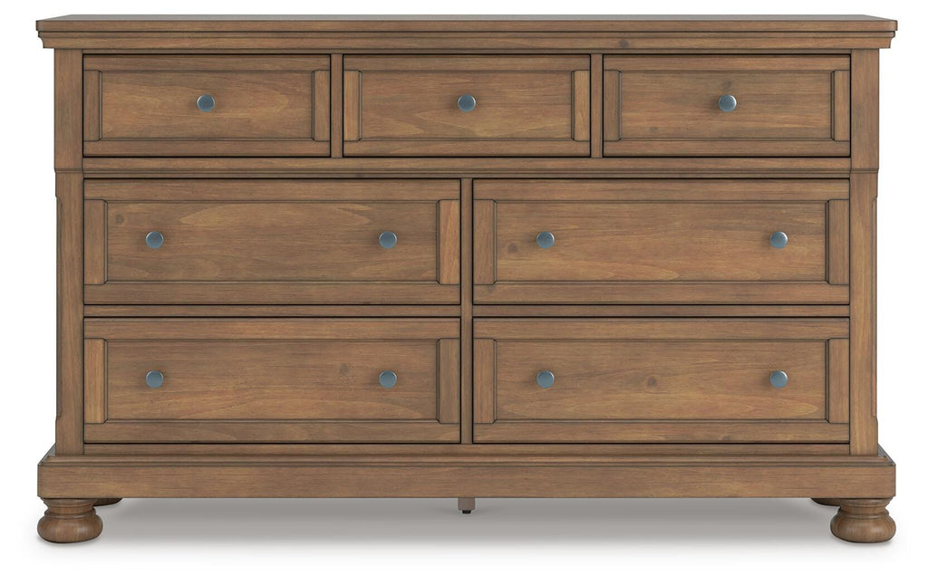 Feddinger Dresser in Medium Brown, front view