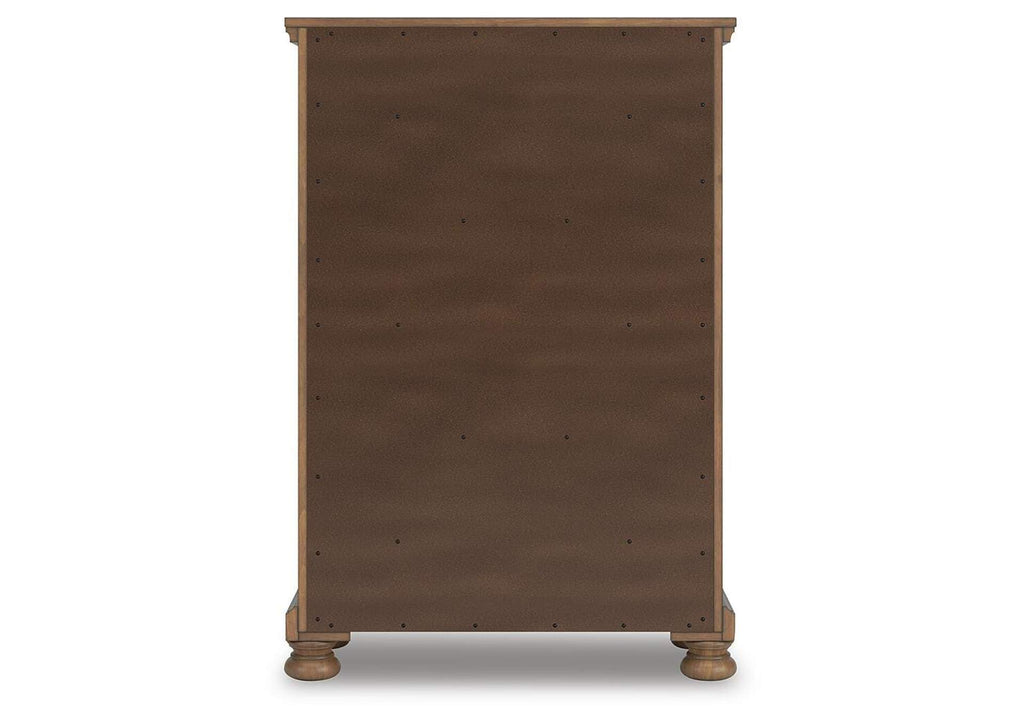 Vandenmore California King Panel Bed with Mirrored Dresser, Chest and 2 Nightstands