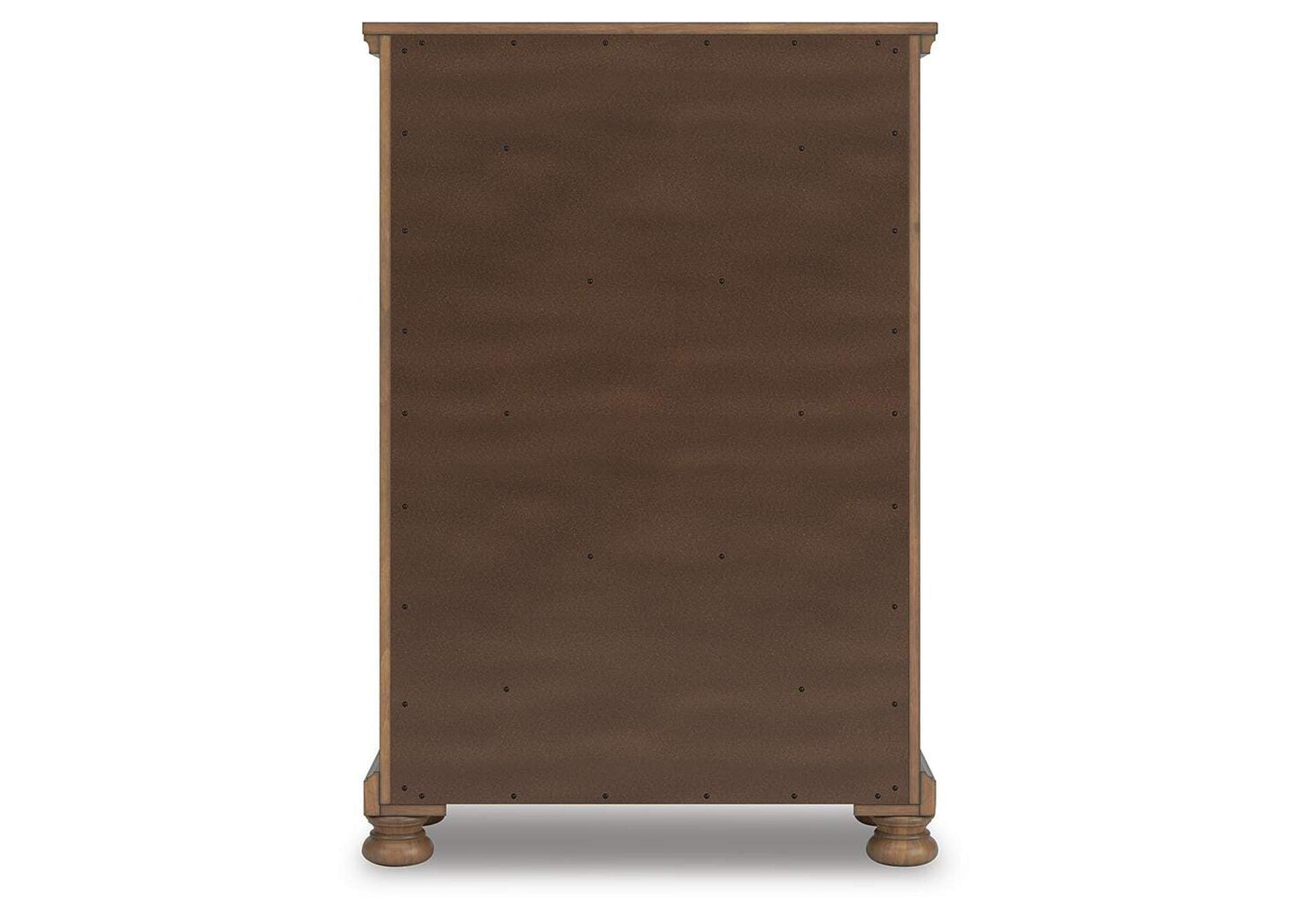 Vandenmore Queen Storage Sleigh Bed with Mirrored Dresser, Chest and Nightstand