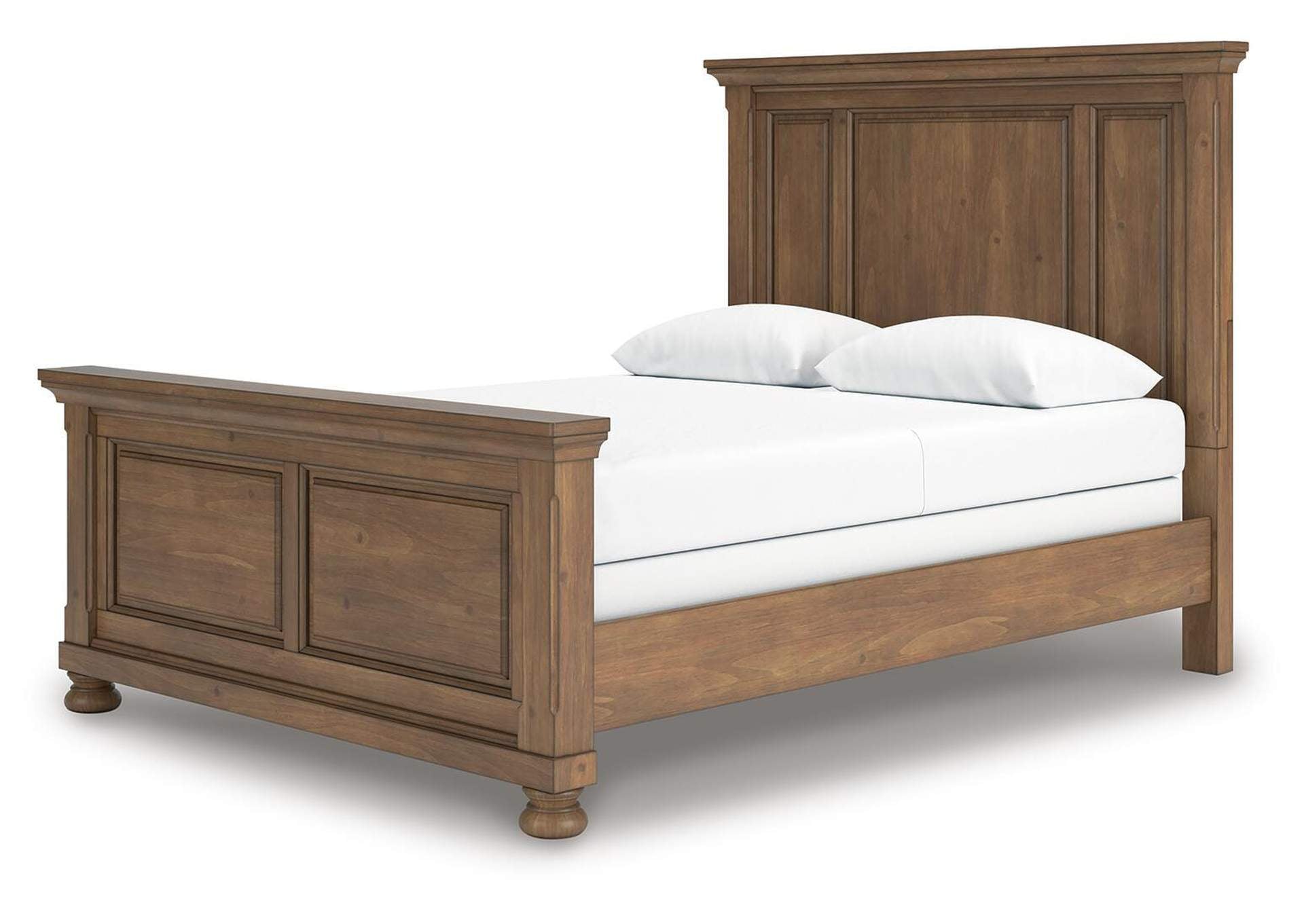 Vandenmore Queen Panel Bed with Mirrored Dresser and Chest angled view
