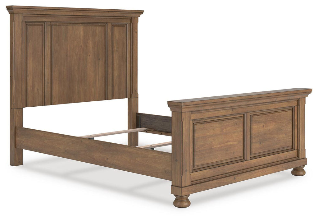 Feddinger Queen Panel Bed in Medium Brown, angle view