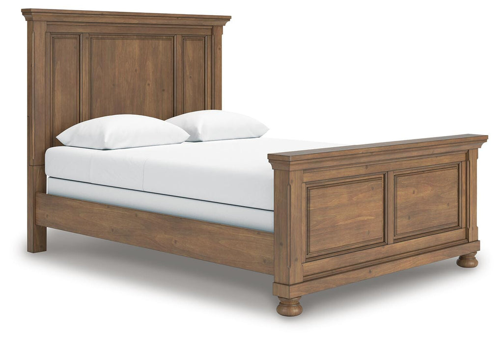 Feddinger Queen Panel Bed in Medium Brown, angle view