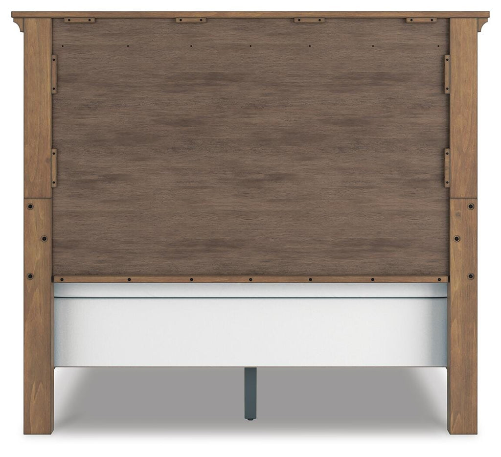 Feddinger Queen Panel Bed in Medium Brown, back view