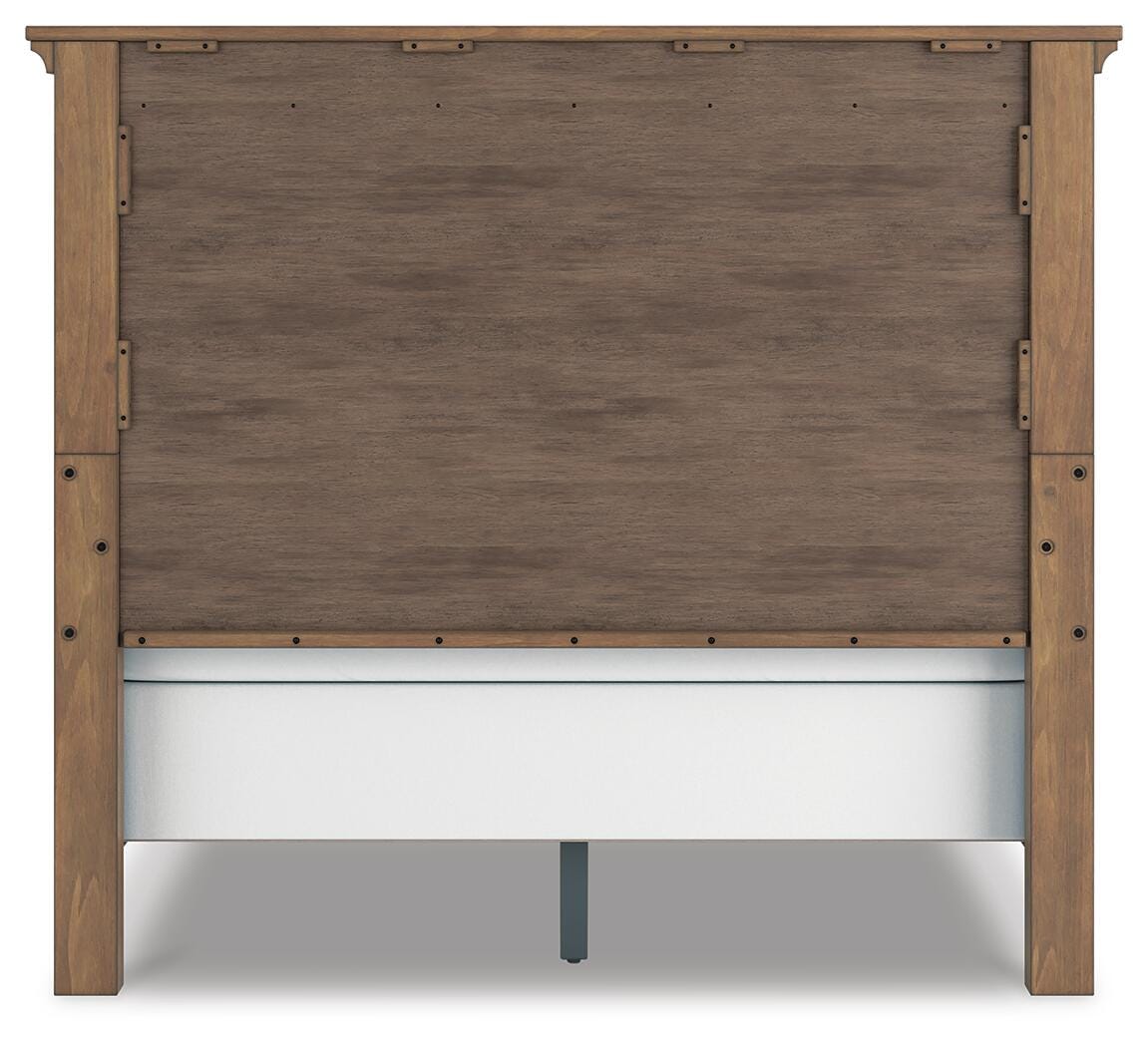 Feddinger Queen Panel Bed in Medium Brown, back view