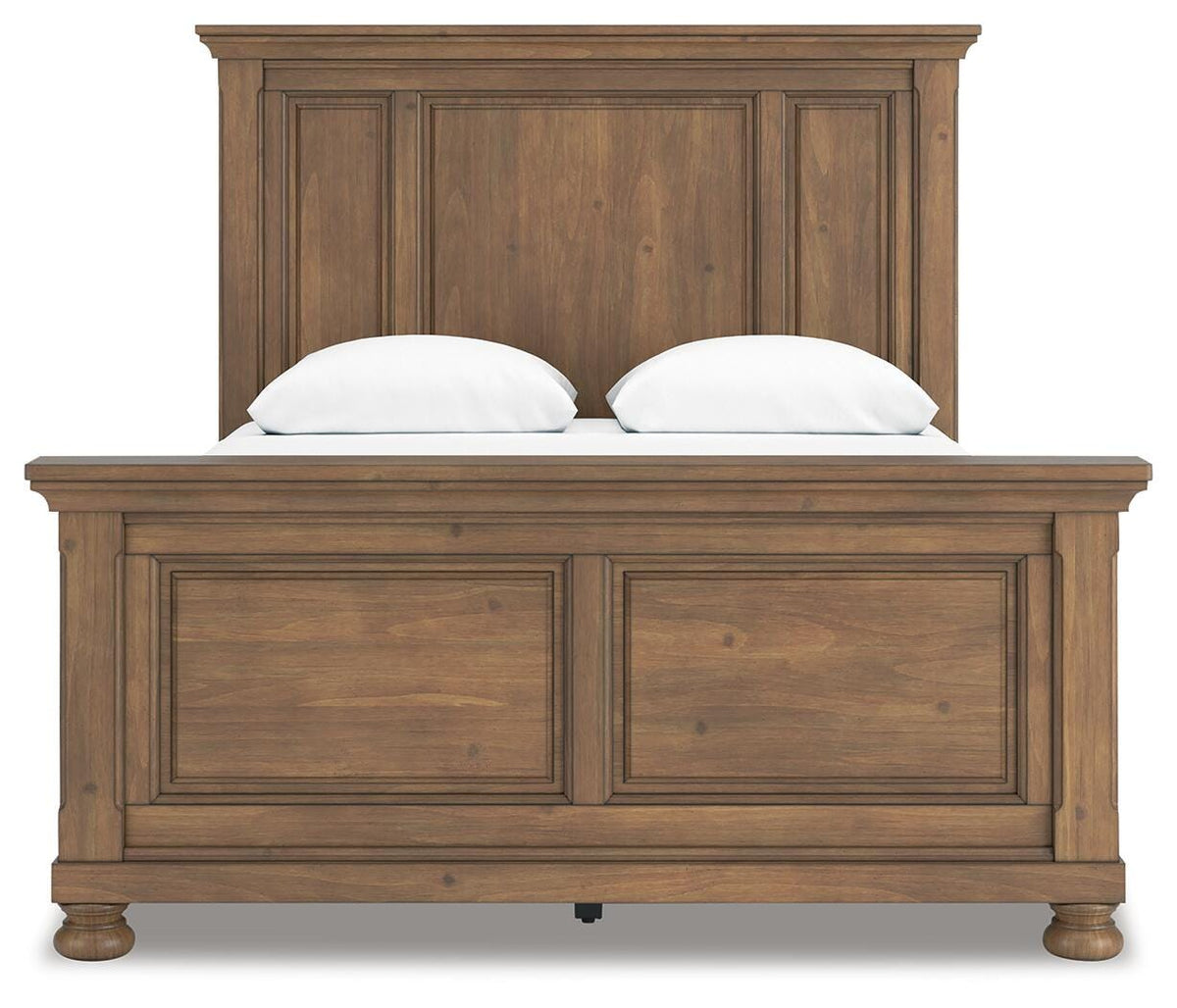 Feddinger Queen Panel Bed in Medium Brown, front view