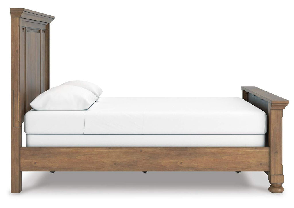 Vandenmore Queen Panel Bed with Mirrored Dresser and Nightstand side view