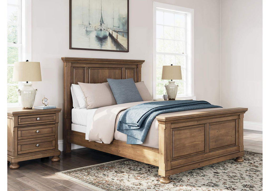 Vandenmore Queen Panel Bed with Mirrored Dresser, Chest and Nightstand
