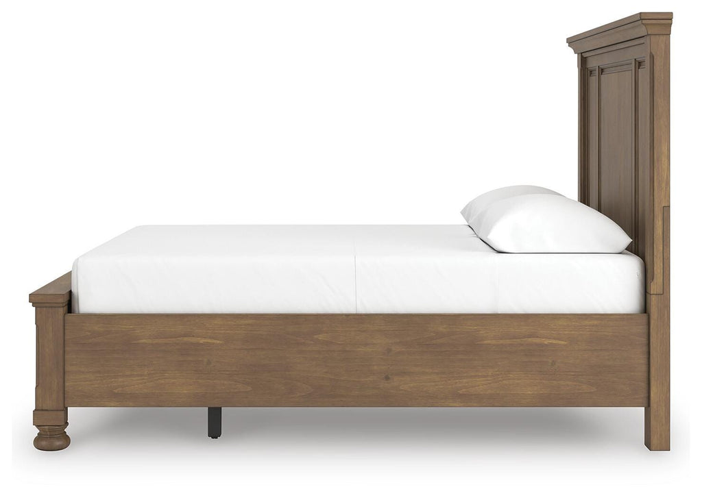Feddinger Queen Panel Storage Bed in Medium Brown, alternate side view